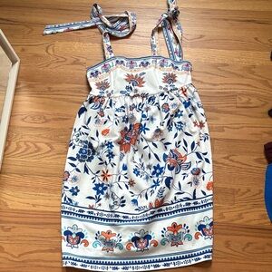 Floral Dress - Blue and Orange